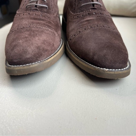 Mikekonos Brown Suede Lace Up Oxford Shoes Men’s Size 10.5 Preppy Dress Casual - Picture 7 of 14